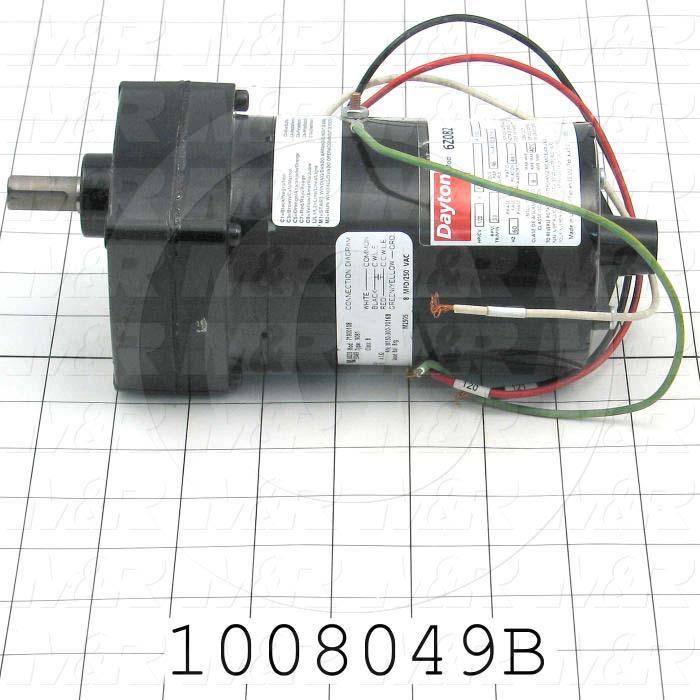 Gearmotors, Type Parallel Shaft, Type of Gears Helical- Spur, Ratio 49:1, Output Type Output Shaft (Single), Output Diameter 1/2", Output Torque 96 in-lbs, Output Rpm 32.7 rpm