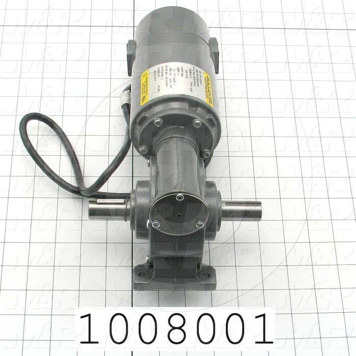 Gearmotors, Type Right Angle, Type of Gears Worm, Ratio 22.5:1, Output Type Output Shaft (Double), Output Diameter 3/4", Output Torque 60 in-lbs, Output Rpm 75 rpm