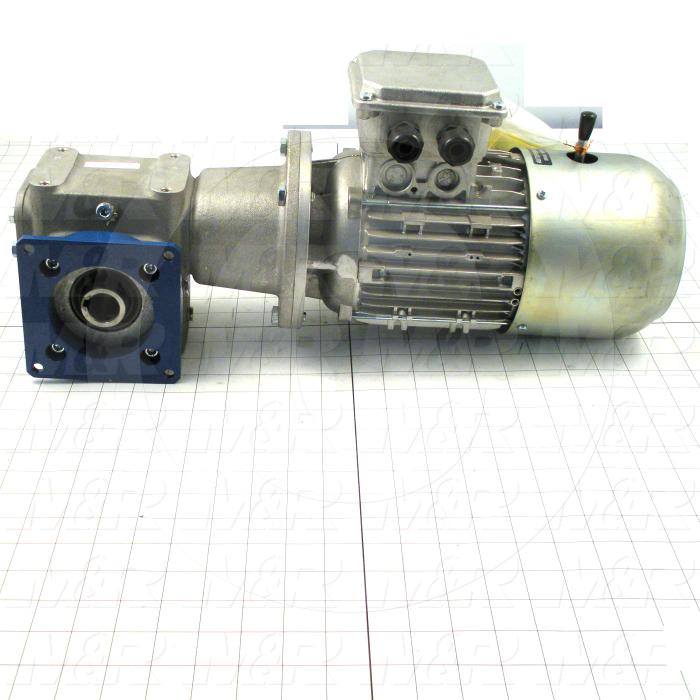 Gearmotors, Type Right Angle, Type of Gears Worm, Ratio 5:1, Output Type Hollow Bore, Output Diameter 1", Mounting Type Flange mounted, Motor HP 3/4 hp, Voltage 208/230V 3PH 60Hz