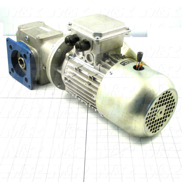 Gearmotors, Type Right Angle, Type of Gears Worm, Ratio 5:1, Output Type Hollow Bore, Output Diameter 1", Mounting Type Flange mounted, Motor HP 3/4 hp, Voltage 208/230V 3PH 60Hz