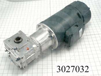 Gearmotors, Type Right Angle, Type of Gears Worm, Ratio 5:1, Output Type Hollow Bore, Output Rpm 345 rpm, Mounting Type Foot mounted, Motor HP 1/2 hp, Motor Brake Yes, 115/230 VAC