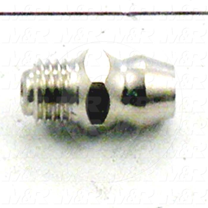 Grease Fittings, Straight Style, Zinc Plated Steel Material, M6x0.75P Thread Size