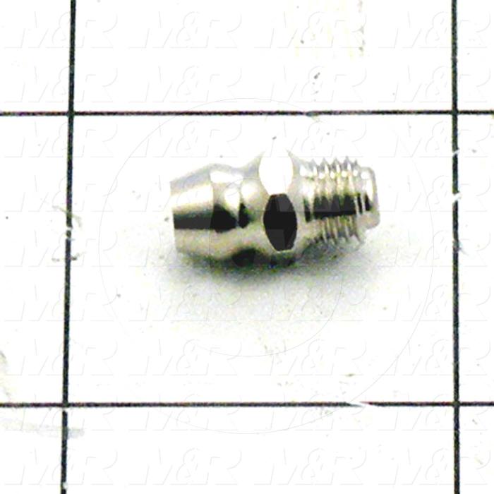 Grease Fittings, Straight Style, Zinc Plated Steel Material, M6x0.75P Thread Size