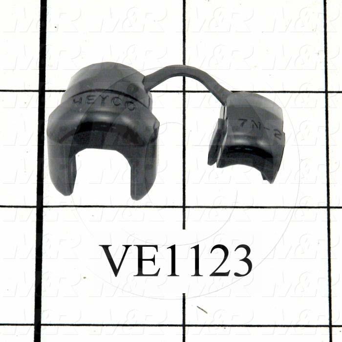 Grommets, Plugs, Bushings, 0.75" Groove Diameter, 0.06" Panel Thickness, 0.750" Overall Length, Black, Nylon 6/6