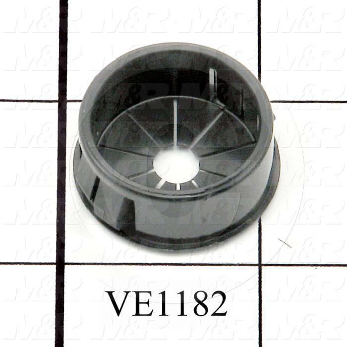 Grommets, Plugs, Bushings, 1 in. Outside Diameter, 0.75 in. Inside Diameter, 1.06" Head Size/Diameter, Black, Nylon 6/6