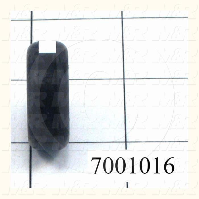 Grommets, Plugs, Bushings, Grommet, Grommet, 1.13 in. Outside Diameter, 0.63" Inside Diameter, 0.88" Groove Diameter, 0.125" Panel Thickness, 0.44" Overall Length, Black, Rubber