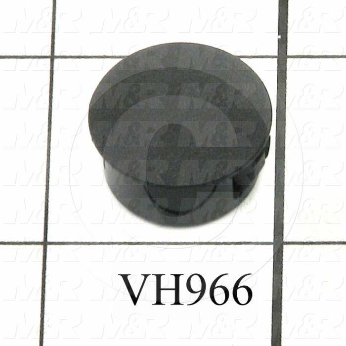 Grommets, Plugs, Bushings, Plug, 0.687" Groove Diameter, 0.125" Panel Thickness, 0.406" Overall Length, 0.781" Head Size/Diameter, Black, Nylon 6/6