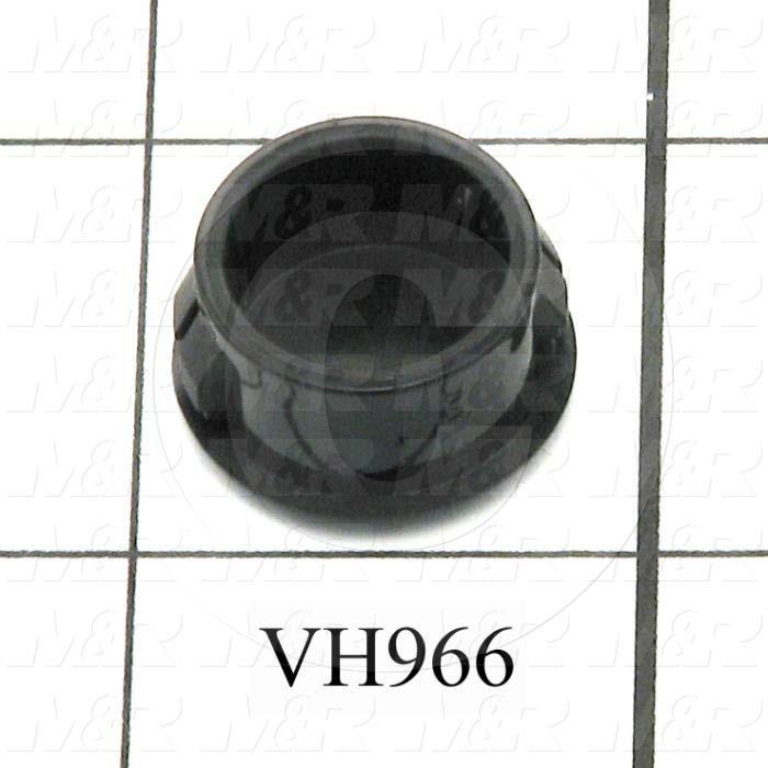 Grommets, Plugs, Bushings, Plug, 0.687" Groove Diameter, 0.125" Panel Thickness, 0.406" Overall Length, 0.781" Head Size/Diameter, Black, Nylon 6/6