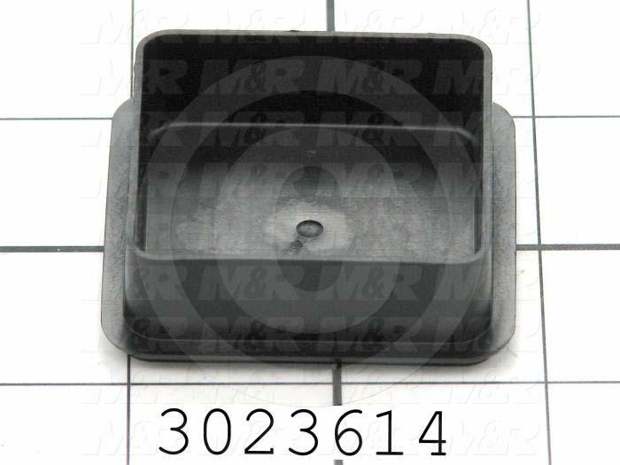 Grommets, Plugs, Bushings, Plug, Black, Polyethylene, Square 2.00" Outside, 1.87" Inside, 0.50" Height