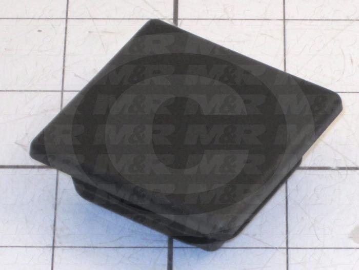 Grommets, Plugs, Bushings, Plug, Square Plug, 4 to 8 Ga. Panel Thickness, Black, Polyethylene