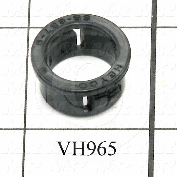 Grommets, Plugs, Bushings, Snap Bushing, 0.687" Groove Diameter, 0.125" Panel Thickness, 0.406" Overall Length, 0.781" Head Size/Diameter, Black, Nylon 6/6