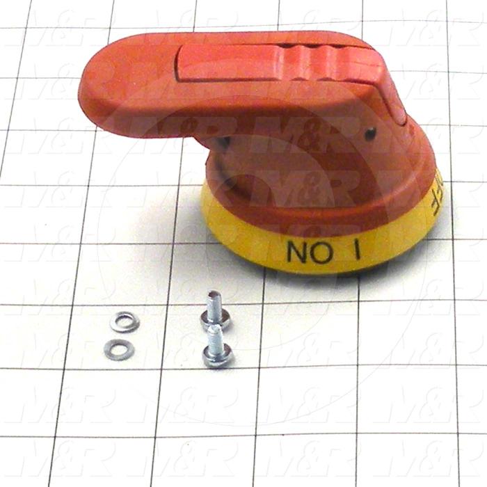 Handle, For T3 Circuit Breakers, Red/Yellow