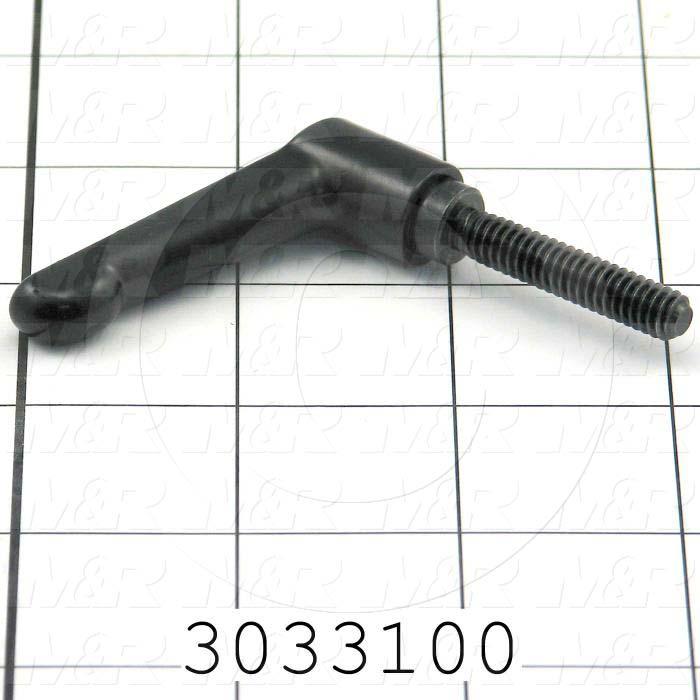 Handles, Adjustable Handle Type, Threaded Stud Mounting, Die Cast Material, 1/4"-20 Thread Size, 1.260" Thread Length