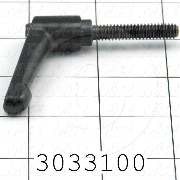 Handles, Adjustable Handle Type, Threaded Stud Mounting, Die Cast Material, 1/4-20 Thread Size, 1.260" Thread Length