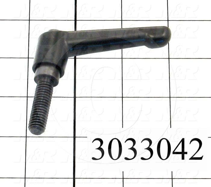 Handles, Adjustable Handle Type, Threaded Stud Mounting, Die Cast Material, 3/8-16 Thread Size, 1.260" Thread Length