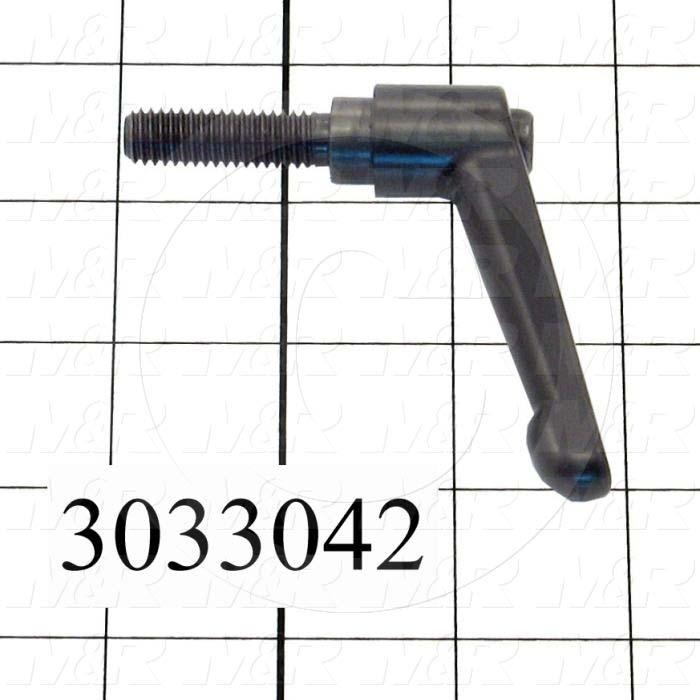 Handles, Adjustable Handle Type, Threaded Stud Mounting, Die Cast Material, 3/8-16 Thread Size, 1.260" Thread Length