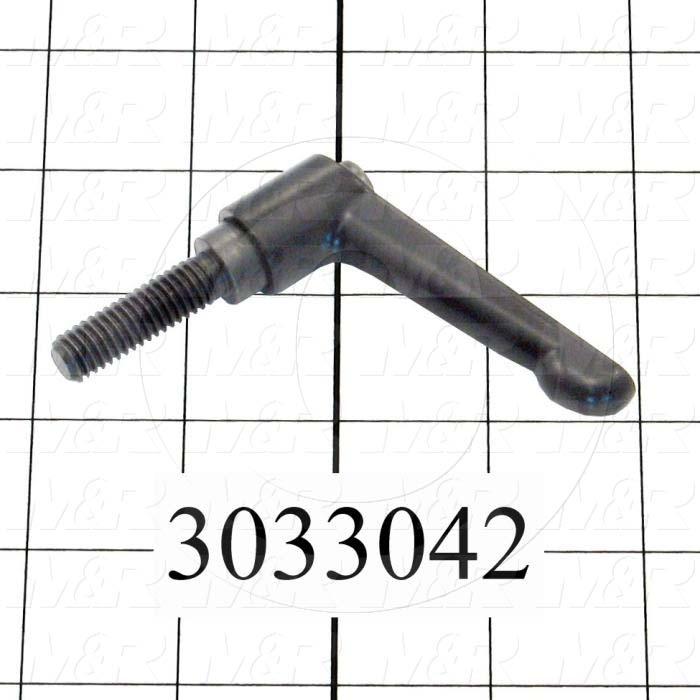 Handles, Adjustable Handle Type, Threaded Stud Mounting, Die Cast Material, 3/8-16 Thread Size, 1.260" Thread Length