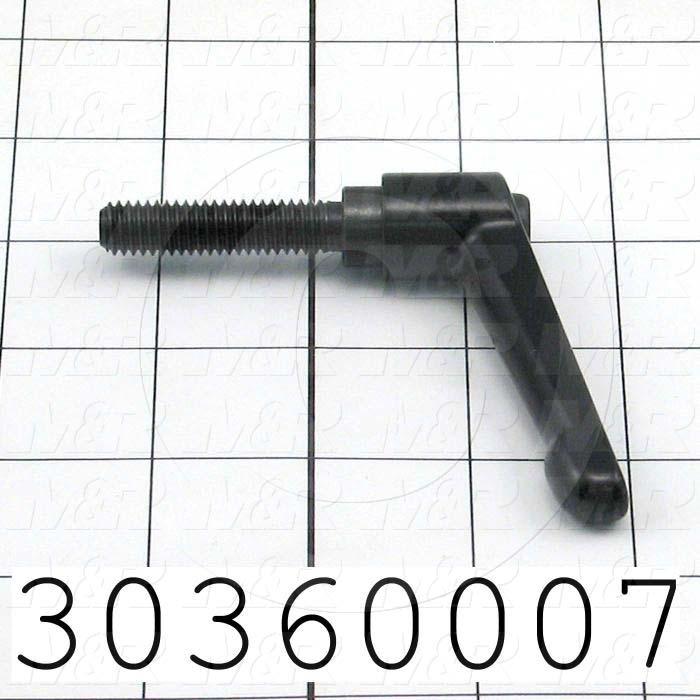 Handles, Adjustable Handle Type, Threaded Stud Mounting, Die Cast Material, 3/8-16 Thread Size, 1.570" Thread Length