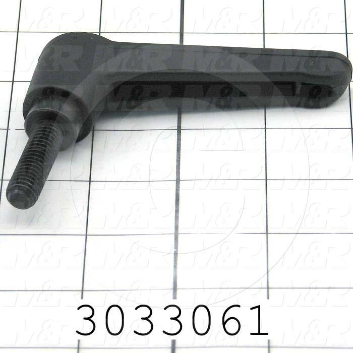 Handles, Adjustable Handle Type, Threaded Stud Mounting, Plastic Material, 3/8-16 Thread Size, 1.180" Thread Length