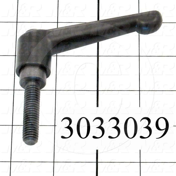 Handles, Adjustable Handle Type, Threaded Stud Mounting, Plastic Material, 3/8-16 Thread Size, 1.50 in. Thread Length