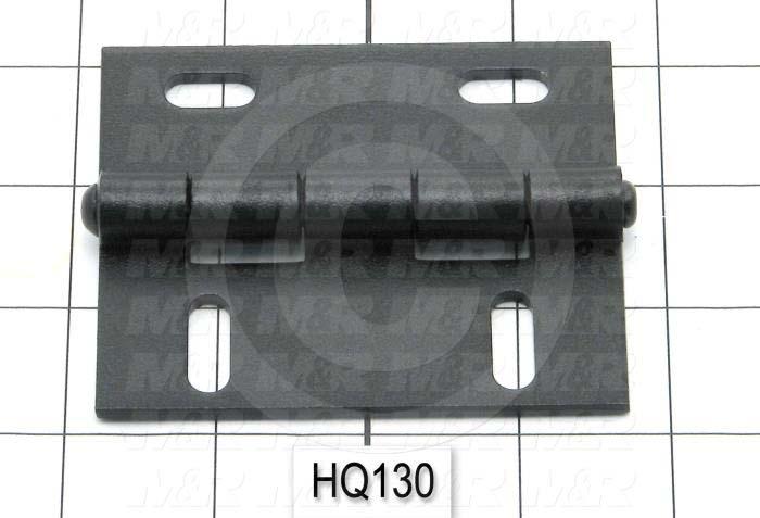 Hinge, Door/Butt, Surface Mounting Style, 3.50 in. Width, 3.00 in. Overall Length, 0.125" Thickness, Steel, Four Mounting Slots For # 1/4 Screw, Black Hard Coat