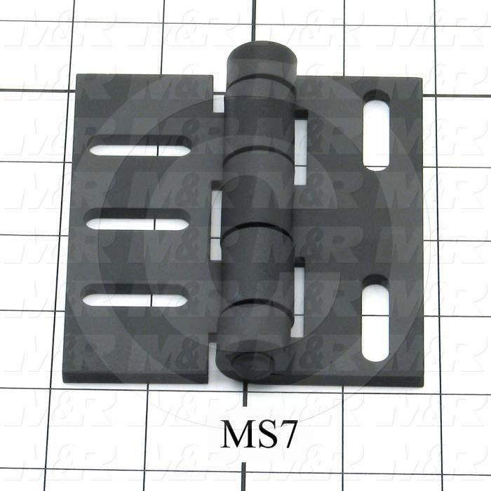 Hinge, Door/Butt, Surface Mounting Style, 4.00" Width, 3.75" Overall Length, 0.18" Thickness, Steel, Black Hard Coat