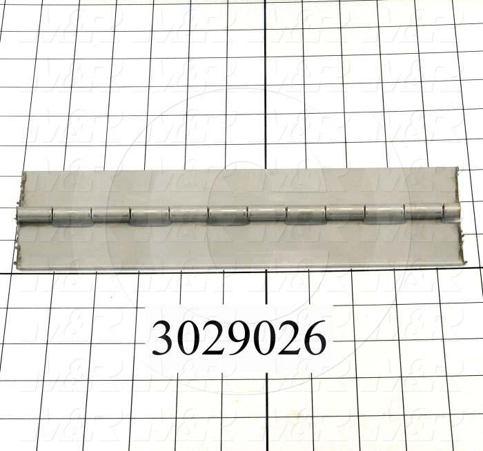 Hinge, Piano Hinge General Purpose, Surface Mounting Style, 2.00 in. Width, 84.00" Overall Length, 0.06 in. Thickness, Stainless Steel, Plain