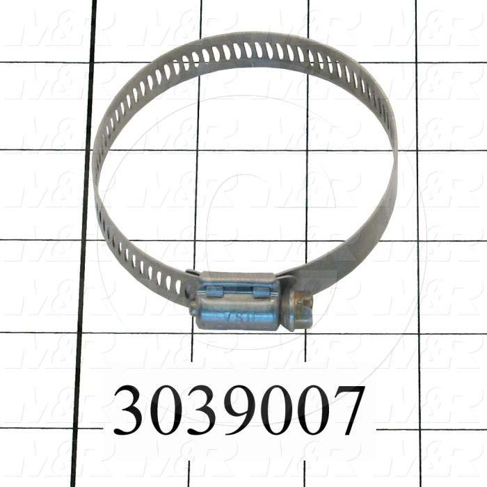 Hose and Tube Clamps, Worm Drive Clamp Type, Stainless Steel Material, 1.81" To 2.75" Clamp ID Range, 0.50" Band  Width, SAE No. 36