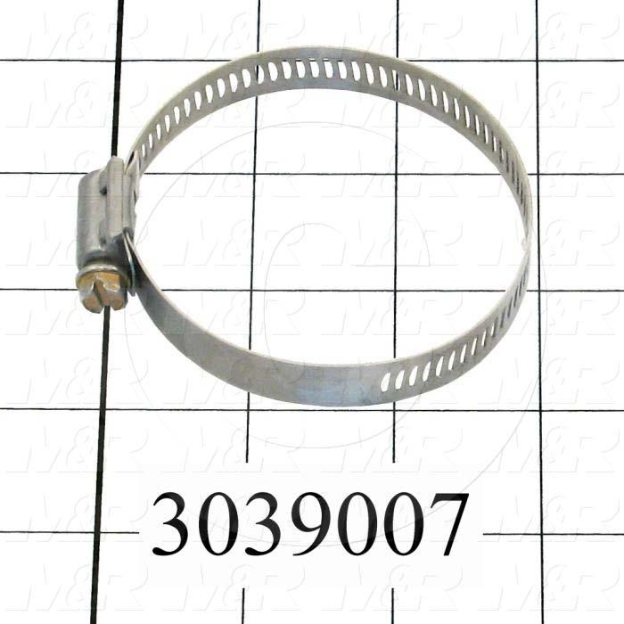 Hose and Tube Clamps, Worm Drive Clamp Type, Stainless Steel Material, 1.81" To 2.75" Clamp ID Range, 0.50" Band  Width, SAE No. 36