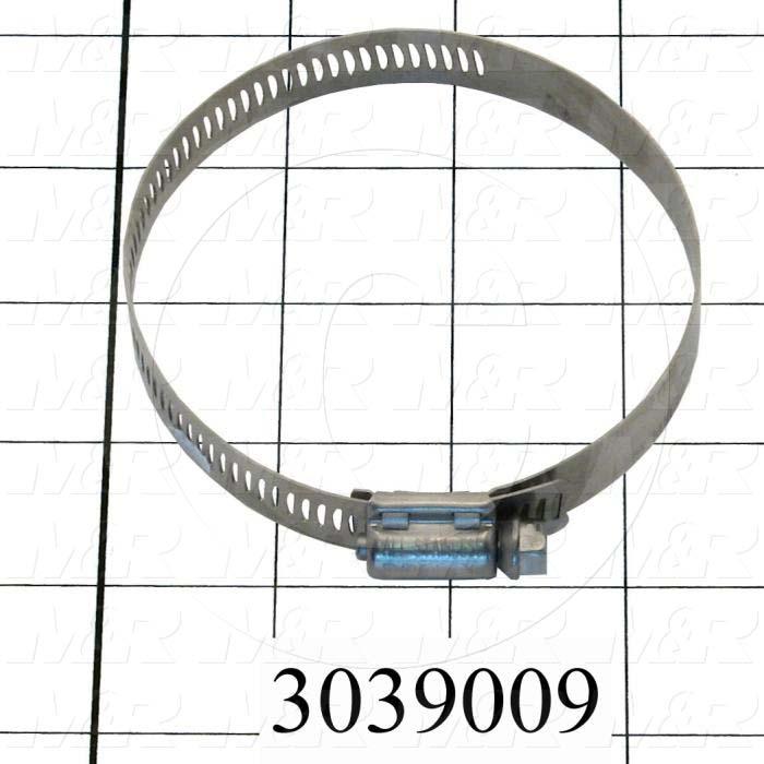 Hose and Tube Clamps, Worm Drive Clamp Type, Stainless Steel Material, 2-9/16" to 3-1/2" Clamp ID Range