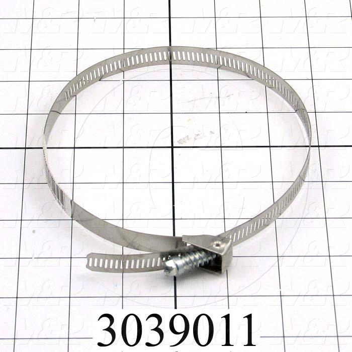 Hose and Tube Clamps, Worm Drive Clamp Type, Stainless Steel Material, 2" to 6" Clamp ID Range, 0.44" Band  Width, SAE No. 88