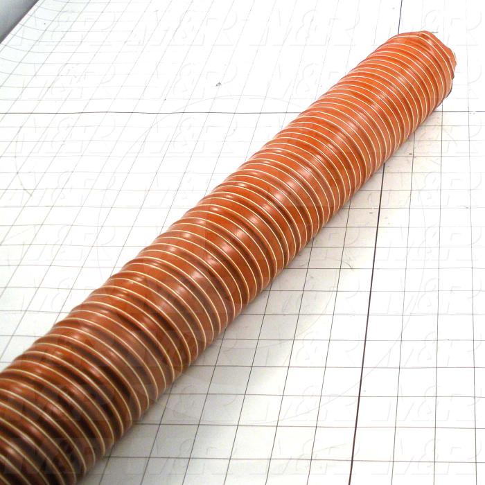Hose Duct, Fiberglass Type, Two-Ply Silicone Coat, 3" Hose ID, 19 Max.PSI @ 72 F, 16" Hg Vacuum @72 F, 500 F Max. Temperature