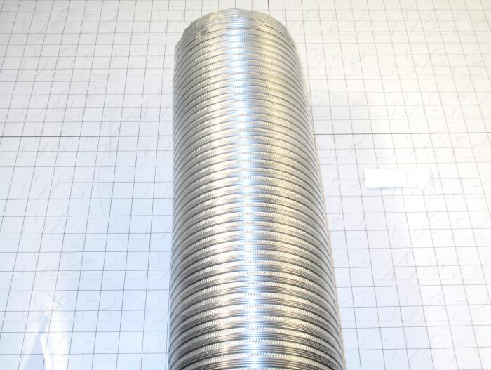 Hose Duct, Flex-Lock Aluminum Duct Hose Type, 6in. Hose ID, 435 F Max. Temperature, Clear Aluminum Color, Bend Radius 3",Compressed Length 26", Extended Length 78"