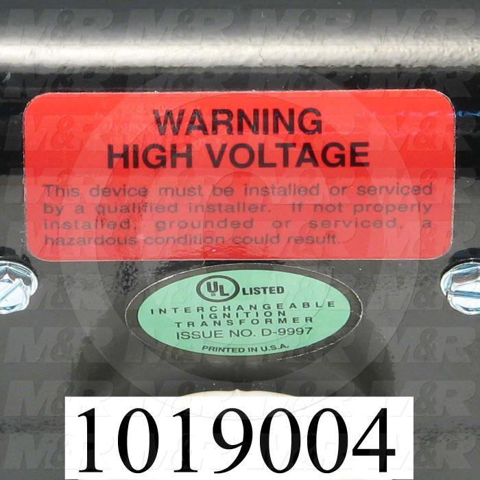 Ignition Transformer, 120V, 60Hz, 6000VAC
