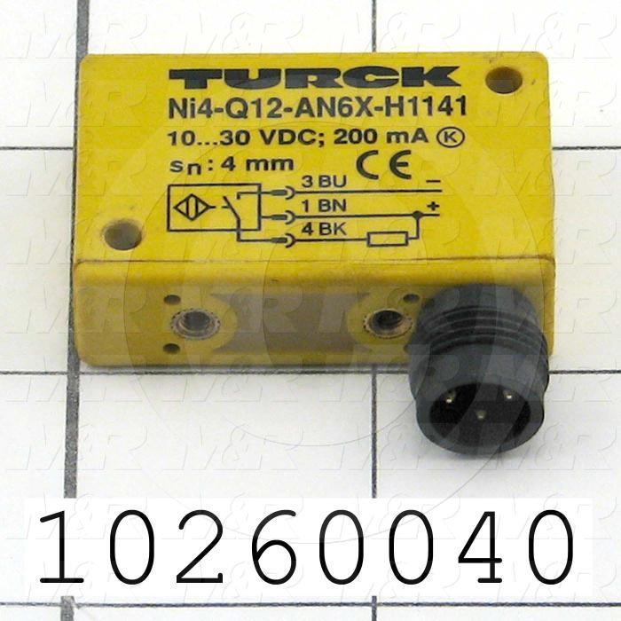 Inductive Proximity Switch, Block, Sensing Range 4mm, 10-30VDC