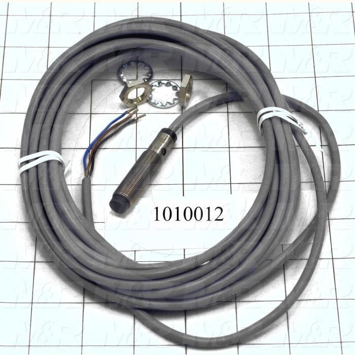 Inductive Proximity Switch, Round,12mm Diameter, NPN, Normally Open, 5m Cable