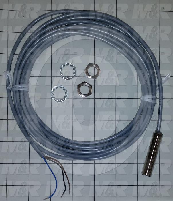 Inductive Proximity Switch, Round,12mm Diameter, Sensing Range 4mm, 3 Wire NPN, Normally Open, 5m Cable, 10-40VDC