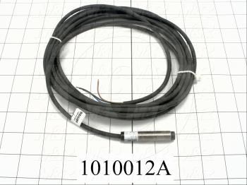 Inductive Proximity Switch, Round,12mm Diameter, Sensing Range 4mm, NPN, Normally Open, 5m Hi-Flex Cable