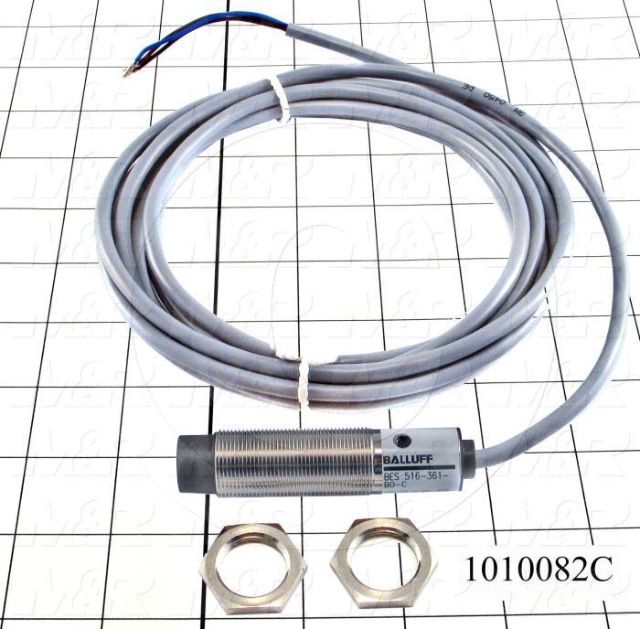 Inductive Proximity Switch, Round,18mm Diameter, Sensing Range 8mm, 3 Wire NPN, Normally Open, 5m Cable, 10-30VDC