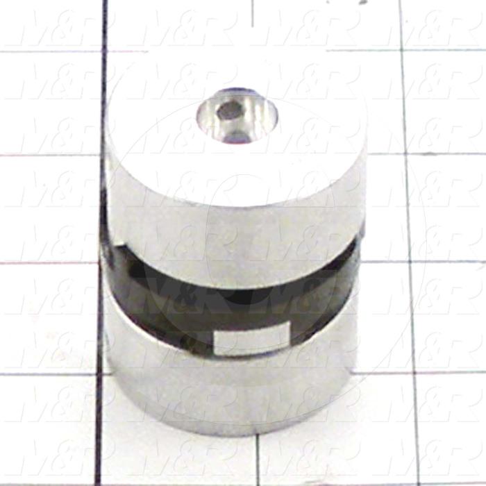 Jaw Type Coupling, Hub # 1 Bore 1/2", Hub # 1 Outer Diameter 1.62", Hub # 2 Bore 1/2", Hub # 2  Outer Diameter 1.62", Overall Length 2.00 in., Aluminum Hub Material