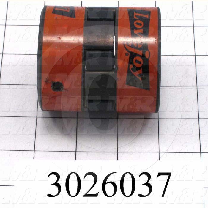 Jaw Type Coupling, Hub # 1 Bore 1-3/16", Hub # 1 Outer Diameter 2.54", Hub # 2 Bore 1-3/16", Hub # 2  Outer Diameter 2.54", Overall Length 2.84", Steel Hub Material