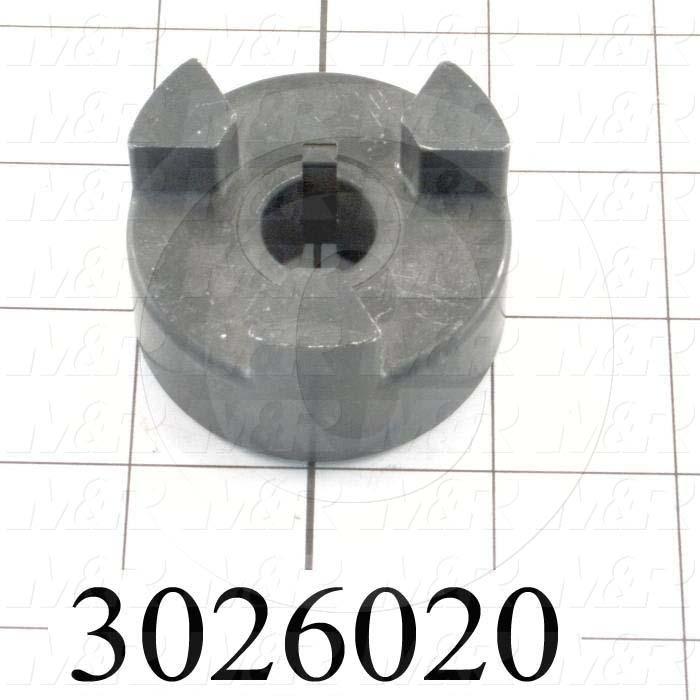 Jaw Type Coupling, Hub # 1 Bore 5/8", Hub # 1 Outer Diameter 2.11", Overall Length 1.06 in., Steel Hub Material, Clamping Style Set Screw, Hub Only