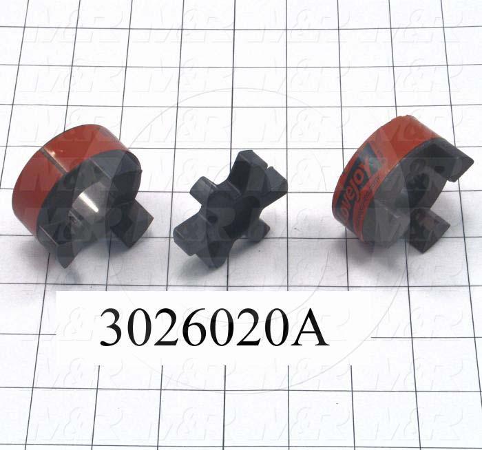 Jaw Type Coupling, Hub # 1 Bore 7/8", Hub # 1 Outer Diameter 2.11", Overall Length 1.06 in., Steel Hub Material, Clamping Style Set Screw, Hub Only