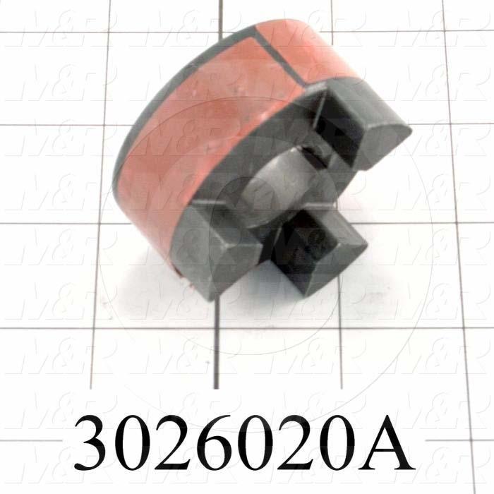 Jaw Type Coupling, Hub # 1 Bore 7/8", Hub # 1 Outer Diameter 2.11", Overall Length 1.06 in., Steel Hub Material, Clamping Style Set Screw, Hub Only