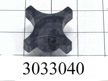 Knobs, Four Arm, Threaded Hole, 1/2-20 Thread Size, Plastic Material