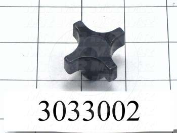 Knobs, Four Arm, Threaded Hole, 3/8-16 Thread Size, Plastic Material