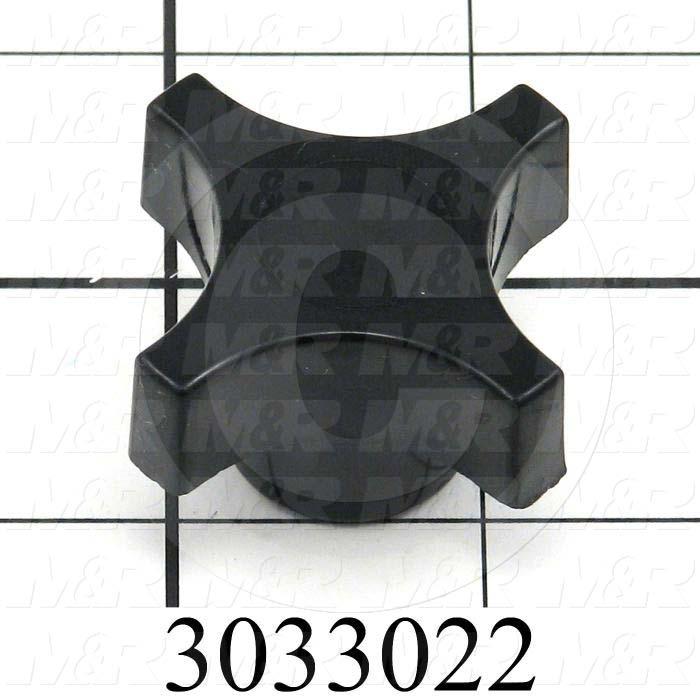 Knobs, Four Prong, Threaded Hole, 5/16-18 Thread Size, Plastic Material