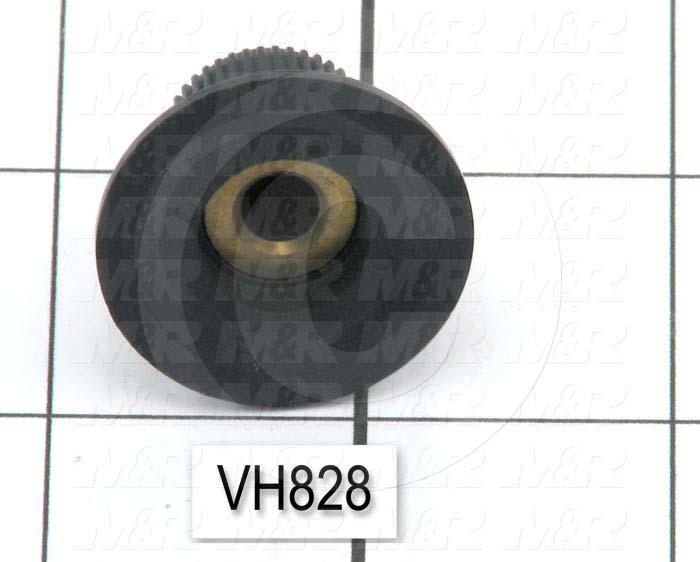 Knobs, Knurled, Blind Hole, 0.250" Hole Diameter, 0.63" Knob Length, 0.720" Outside Diameter, Plastic Material