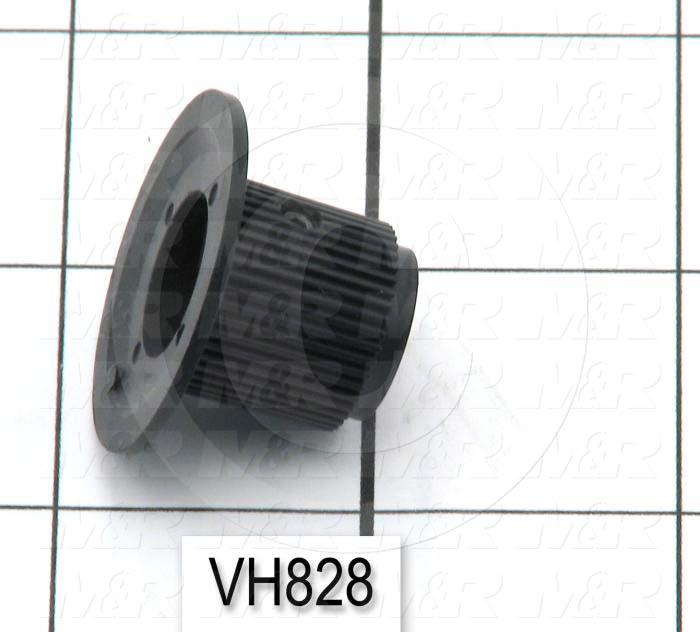 Knobs, Knurled, Blind Hole, 0.250" Hole Diameter, 0.63" Knob Length, 0.720" Outside Diameter, Plastic Material