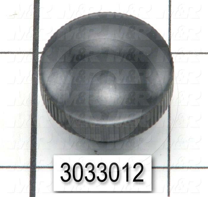 Knobs, Knurled, Threaded Hole, 10-32 Thread Size, 0.66" Knob Length, 1 in. Outside Diameter, Plastic Material